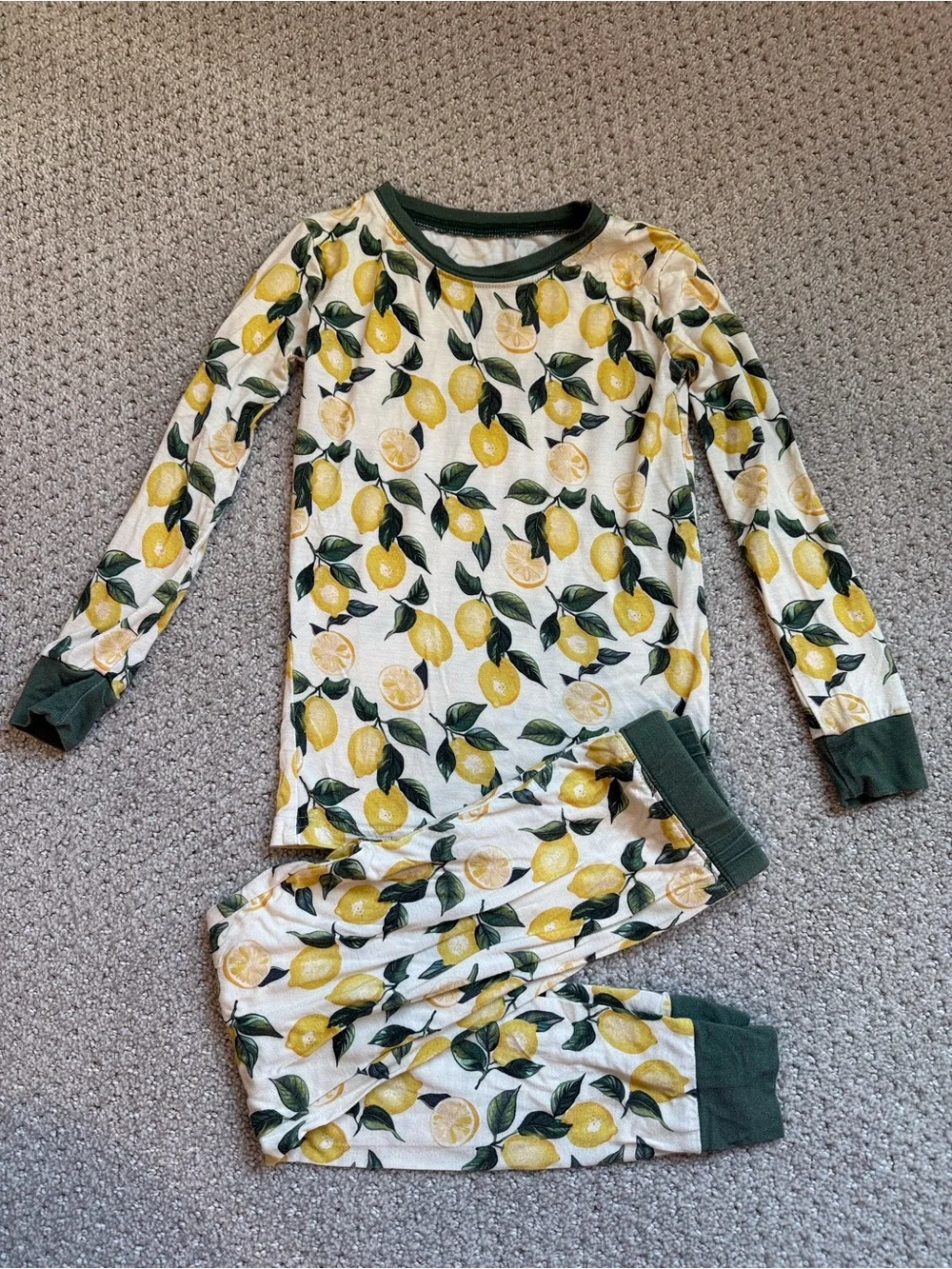 Little One Shop Lemon print pajamas 3T